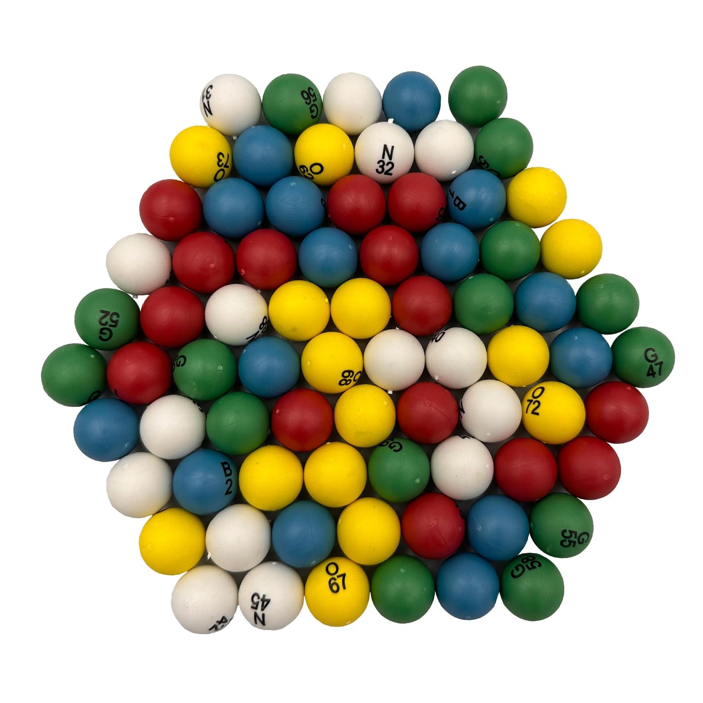 Yuanhe 3/5 Inch Bingo Balls for Standard Cages and Boards, Easy Read, 75 Count, Perfect for Parties, Nights, Raffles, Lost Ball Replacements