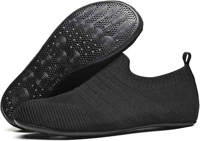 ZhaaDee Womens Mens Slippers with Rubber Sole Ultra-Lightweight House Slipper Socks Around House Shoes Non Slip Indoor&Out...