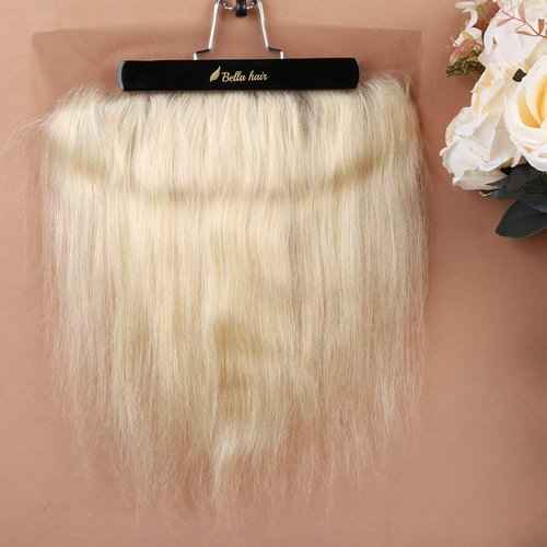 Bella Hair #613 Blonde Lace Frontal Closure | One Donor Virgin Human Hair Straight | Bleached Knots with Baby Hair (Ear to Ear 13x4 14inch)