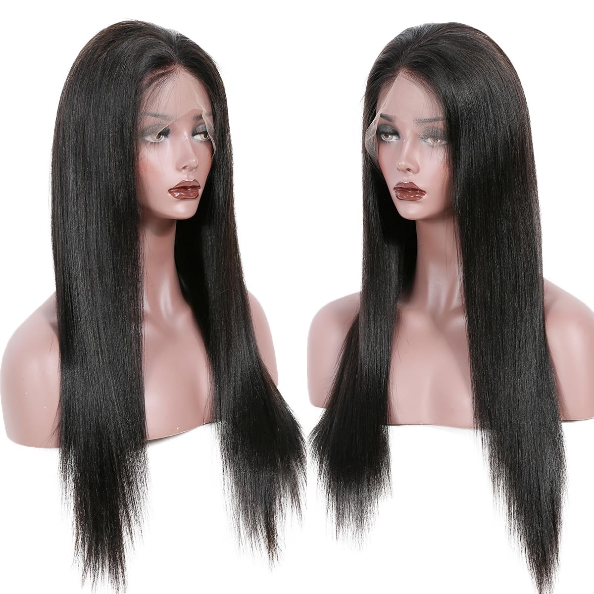 360 Straight Lace Front Wigs Human Hair Yaki Straight Human Hair Wig Glueless Lace Front Wigs Human Hair Pre Plucked Brazilian V