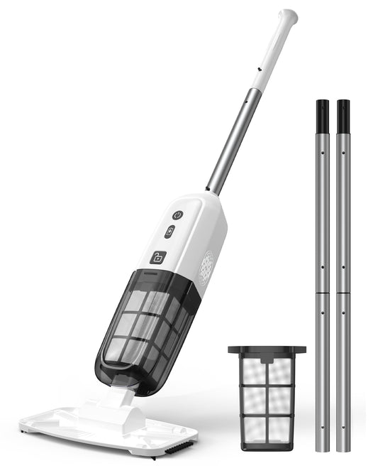 K1 Handheld Pool Vacuum,Pool Vacuum for Above Ground Pool,Rechargeable Pool Cleaner with Extention Pole,16.8GPM,70 Mins Runtime,Above Ground Pool Vacuum for Inground Pools, Spas, Hot Tubs,White