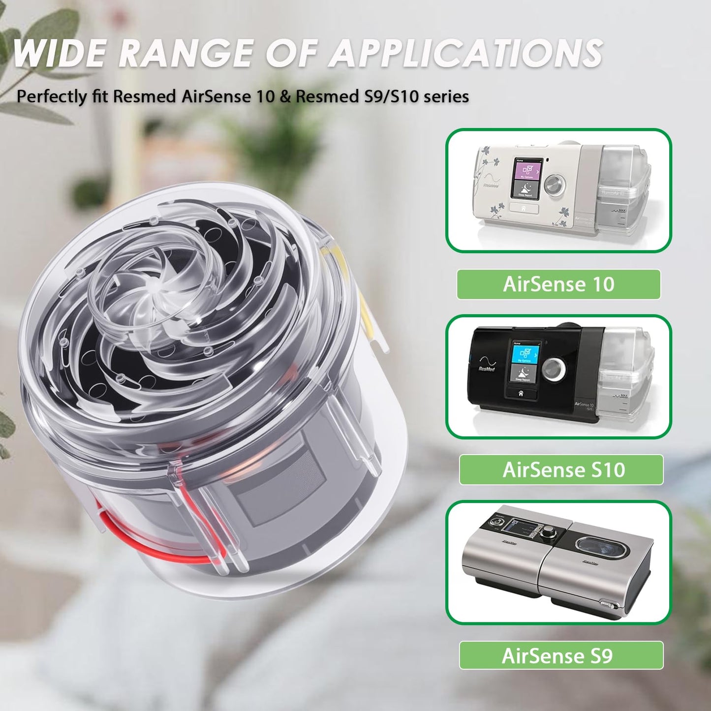 LiLDiHo CPAP Machines Motor Compatible with ResMed S9/S10 Series- Low Noise Blower Pump Motor - Fit for AirSense 10/ AirSense 10 BiPap/AirCurve 10/Airstart CPAP Pump