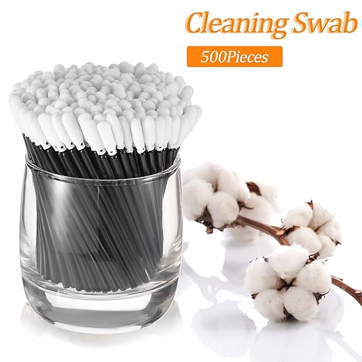 Zhengmy 500 Pieces Foam Cleaning Swabs Sponge Tip Swabs Foam Tip Sticks for Inkjet Printer Print Head, Camera Lens, Optical Equipment 3.66 Inch(Black)