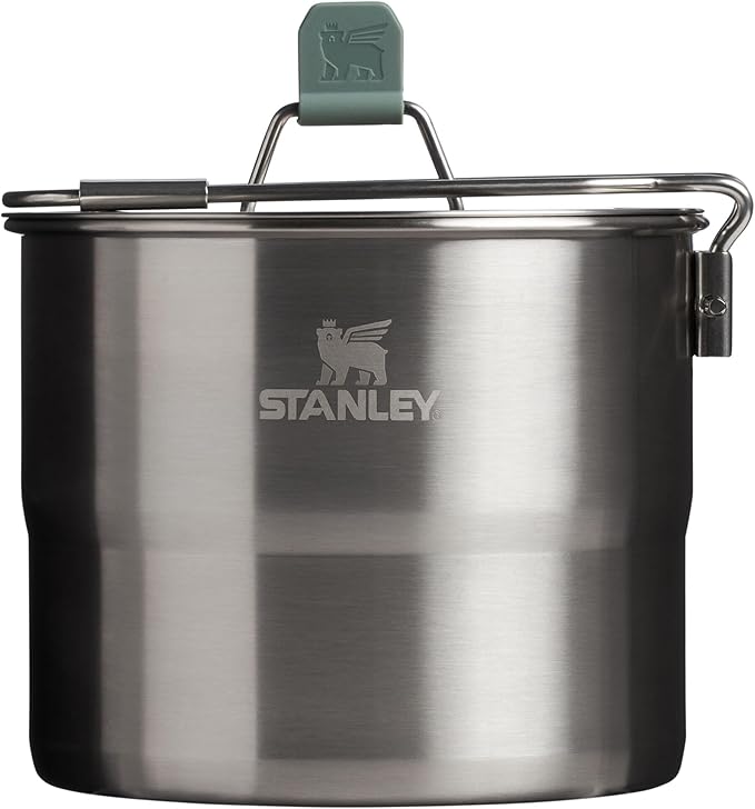 Stanley Wildfare Go Two Bowl Mess Kit | 8pc Portable Pot & Cookware Set | 1.25qt Stainless Steel Pot w/Locking Handle, Li...