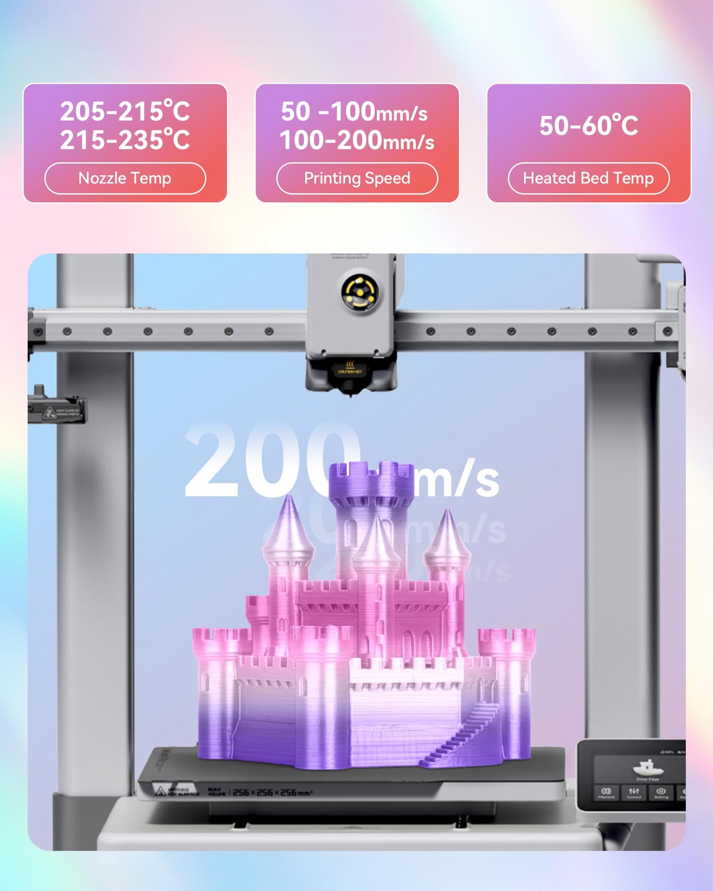 SUNLU Silk Rainbow PLA Filament 1.75mm, Multicolor Gradient 3D Filament, Neatly Wound Shiny Silk 3D Printer Filament, Dimensional Accuracy +/-0.02mm, 1KG Spool(2.2 lbs), Rainbow Silk 04