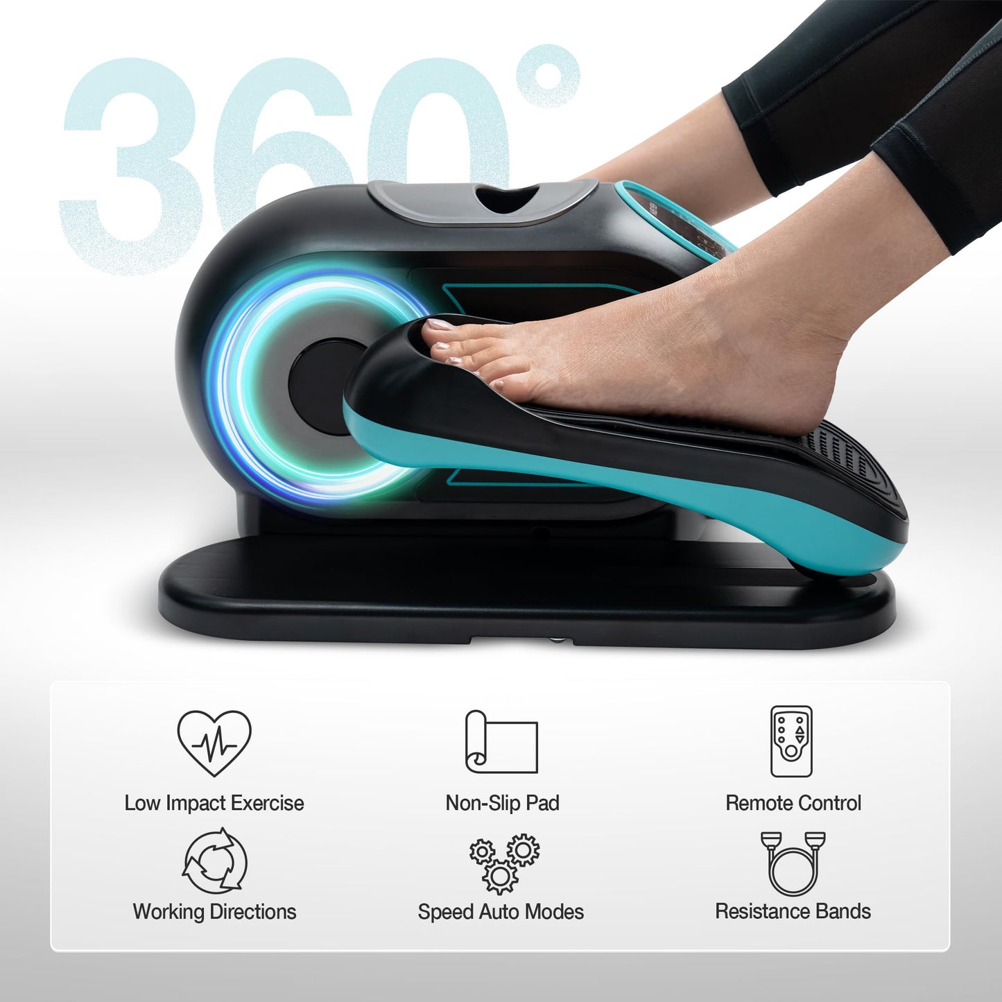 HUEIYEH Under Desk Elliptical Machine for Seniors, Electric Seated Pedal Exerciser with Remote Control, 12 Adjustable Speeds, Porable & Quiet leg Exerciser as Seen on Tv for Home Office, Mom Dad Adult