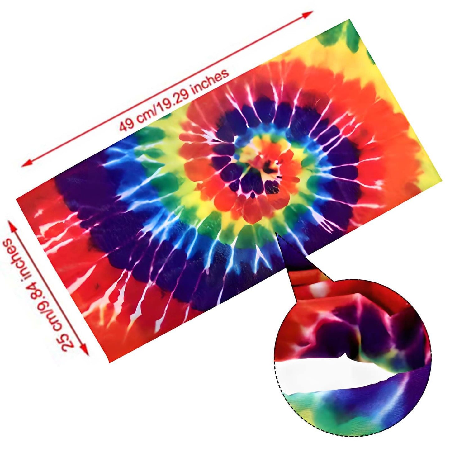 Bombline 4 Pieces Hippie Costume Set,Tie Dye Shirt Women Men,Tie Dye Headband,Rainbow Sunglasses,Peace Sign Necklace,Hippy Clothes for Women, 3X-Large