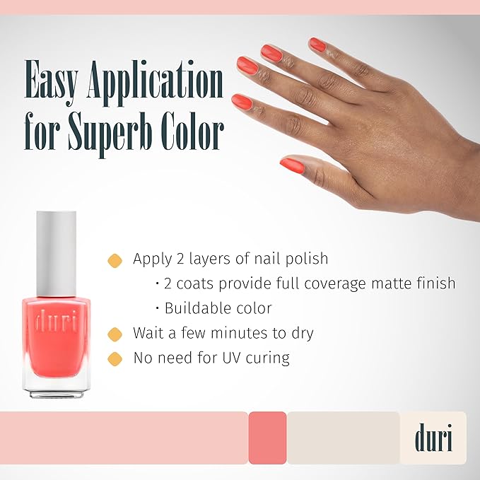 duri 152N Venom - Neon Pink Nail Polish, Matte Finish, Quick Drying, 0.45 Fl Oz