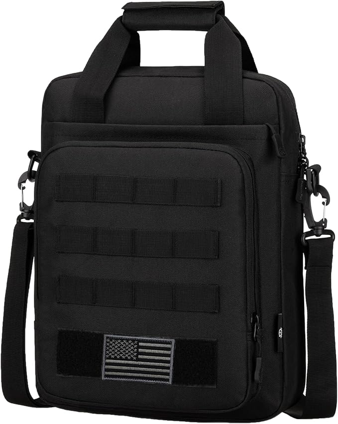 ZHIERNA Tactical Messenger Bag, Tactical Briefcase Laptop Bag Heavy Duty MOLLE Shoulder Pack Handbag for Men(Patch Included)