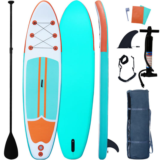 Inflatable Paddle Boards Stand Up Paddleboard Wide Stable with SUP Paddle Board Accessories for All Skill Levels with Fins, Adjustable Paddle, Pump, Backpack, Leash