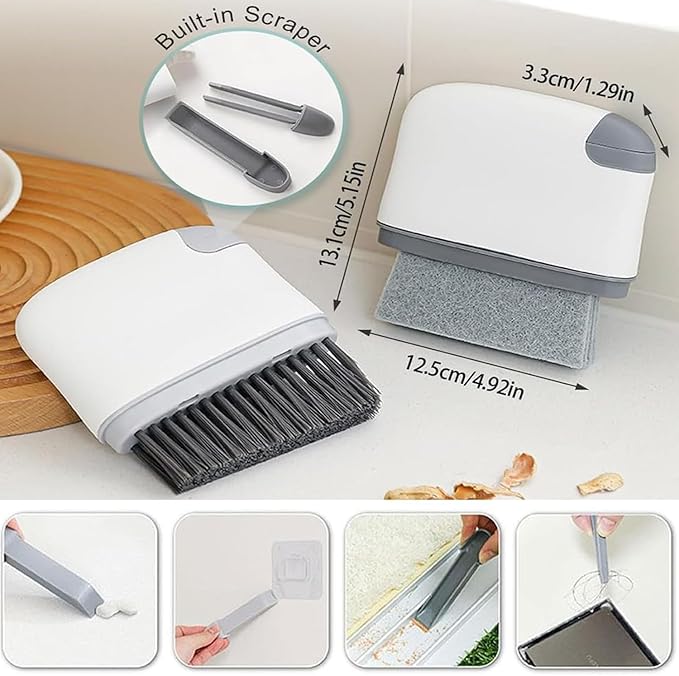 2-in-1 Groove Cleaning Brush, 2025 Upgraded Crevice Cleaner, Window Track Cleaning Tools with Hard Bristle Brushes and Sponge Brushes for Window Tracks, Sliding Doors, Sills, Tile Lines & Car Vents