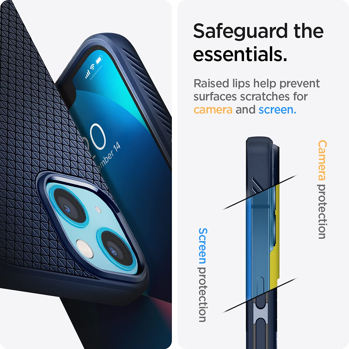 Spigen Liquid Air Designed For Iphone 13 Case (2021) - Navy Blue