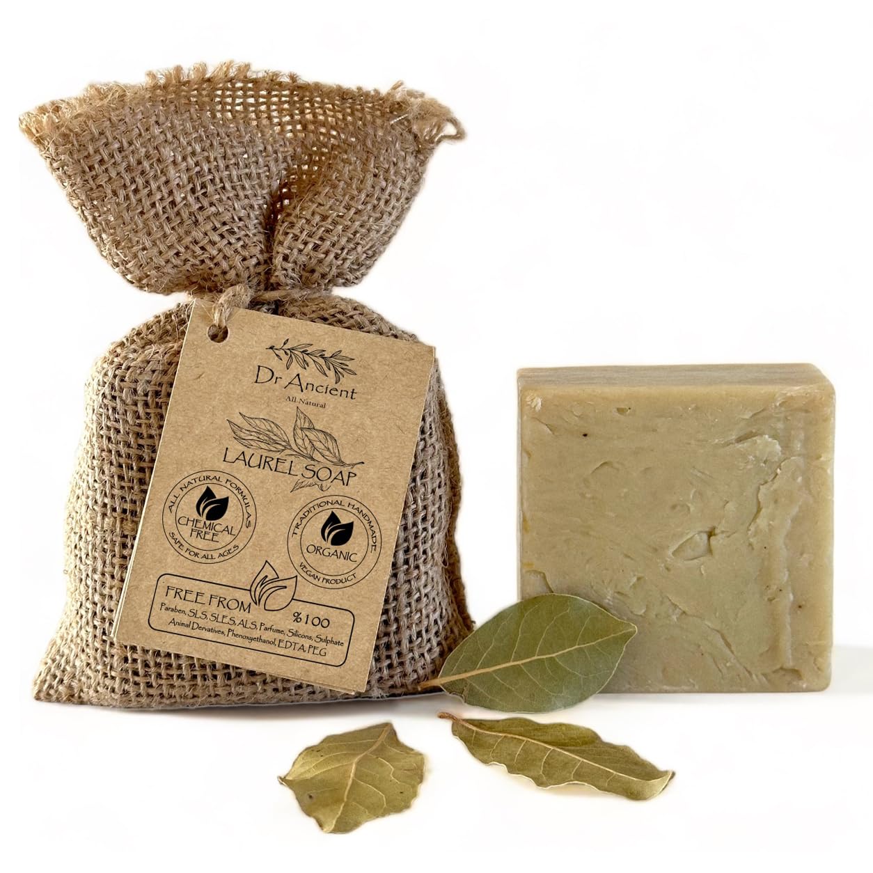 Dr.Ancient Aleppo Soap Bar Organic, Antibacterial Bar Soap, Hair & Scalp Care, Natural Fragrance Free Soaps, For Psoriasis, Ecze