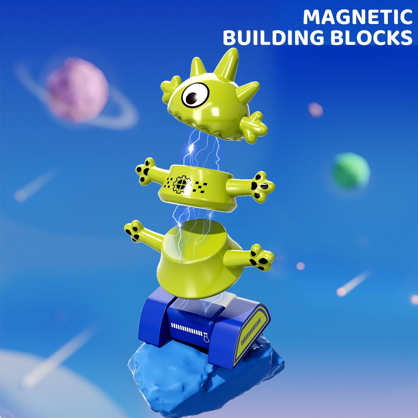 MSKOLER Magnet Robot Toys for Kids 3-5 - Magnetism Stacking Transform Boys Toys for Ages 5-7 with Storage Box, Set for Toldllers Age 3-8 Years Old Girls, Christmas and Birthday Gifts