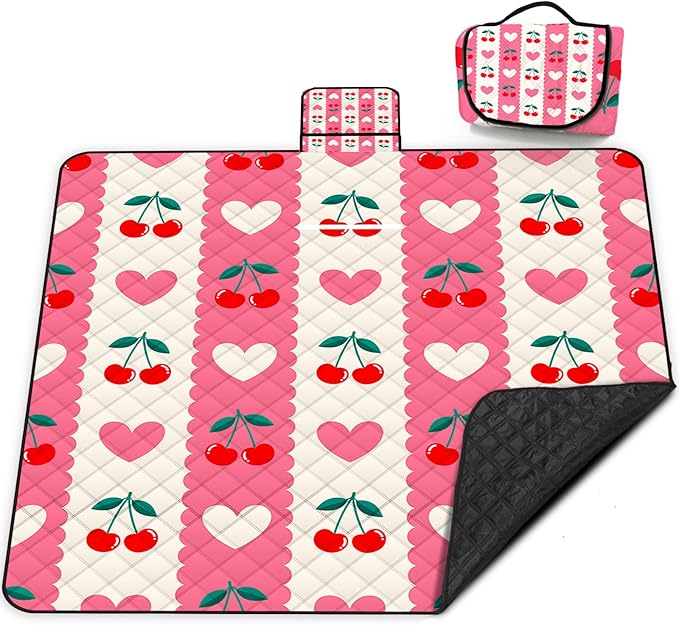 Poedist Extra Large Picnic Blanket Waterproof,80"x 80"Foldable Machine Washable Beach Blanket,Outdoor Blanket for 6-8 Adul...