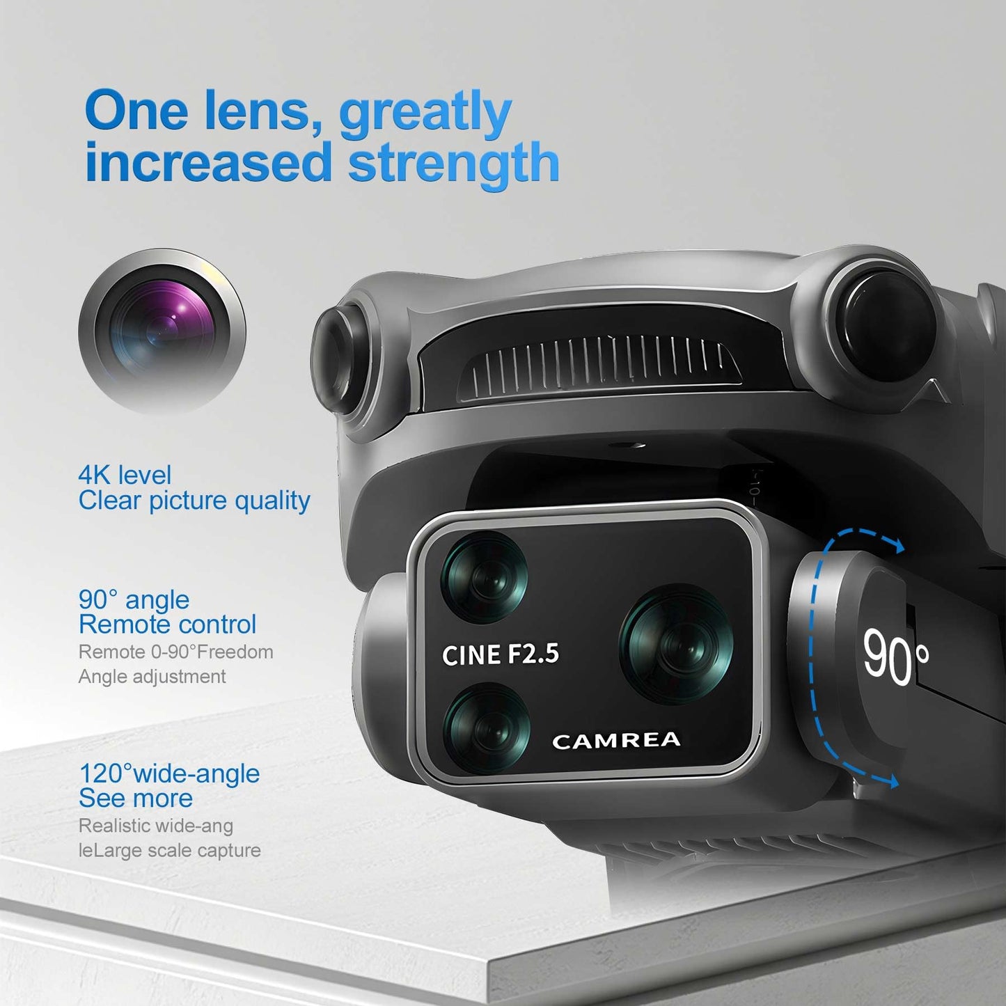 RAIGNV S119 4K Drone with Camera for Adults & Outdoor Aerial Photography, GPS Auto Return, Obstacle Avoidance, Brushless Motor, 5G Screen Remote, 3 Batteries 75 Min Long Flight, Dual Camera 120° Wide-Angle, 2000M Range, 120M Altitude, 120° Wide-Angle FPV