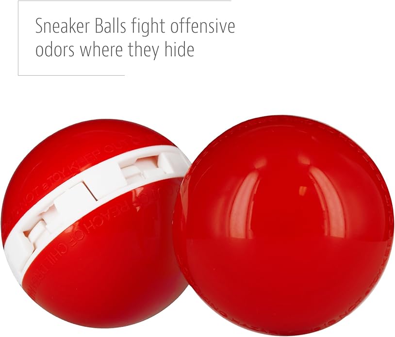Sneaker Balls Odor-Fighting Shoe Fresheners, Eliminates Unpleasant Smells, Perfect For Sneakers, Gym Bags, Gear Bags, Drawers, Lockers, And More!, Baseball, 2 Pack
