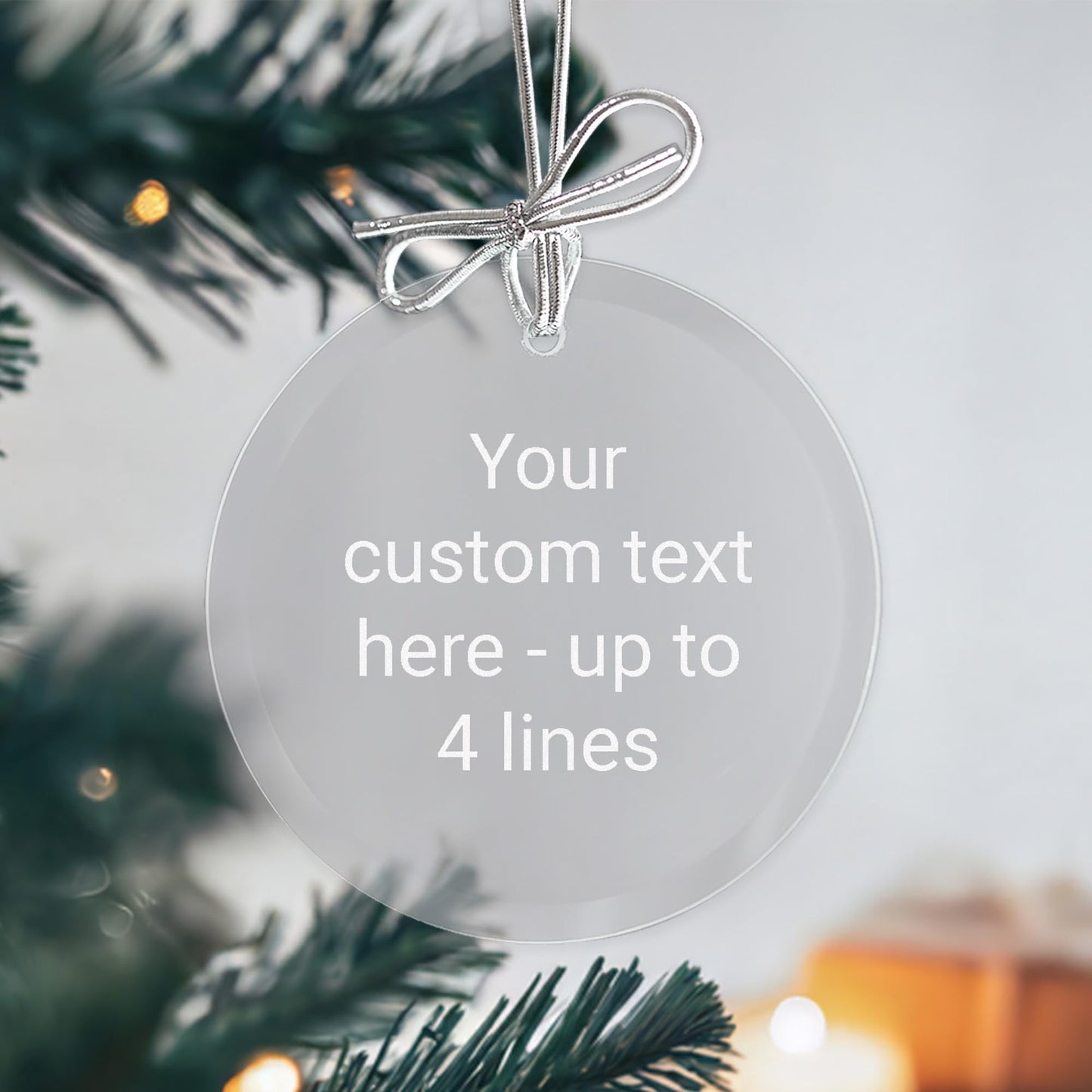 Lifetime Creations Personalized Ornament: Custom Engraved Glass Christmas Ornament, Design Your Own with Custom Text