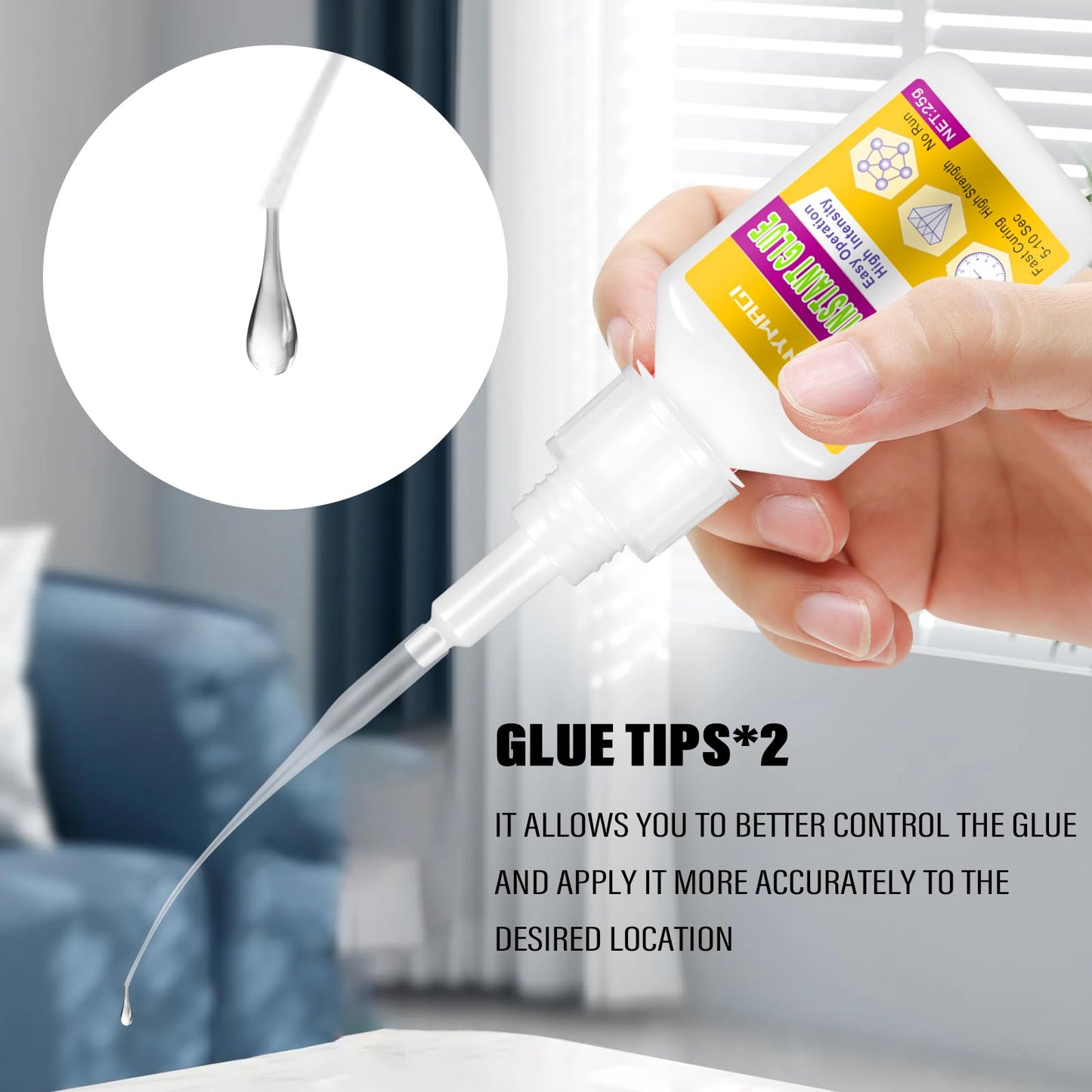 ClenyMagi Wood Glue, High Strength Fast Drying Clear Wood Glue for Furniture Heavy Duty, Woodworking, Garden, Crafts, DIY, Waterproof, Heat Resistant Tacky Adhesive (1 Bottle of 25g)