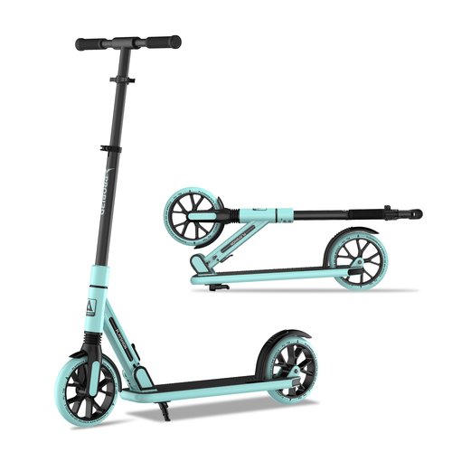 Playshion Kik Scooter for Kids Ages 6+,Teens & Adults,Lightweight,Foldable,with Adjustable Handlebar,Teal