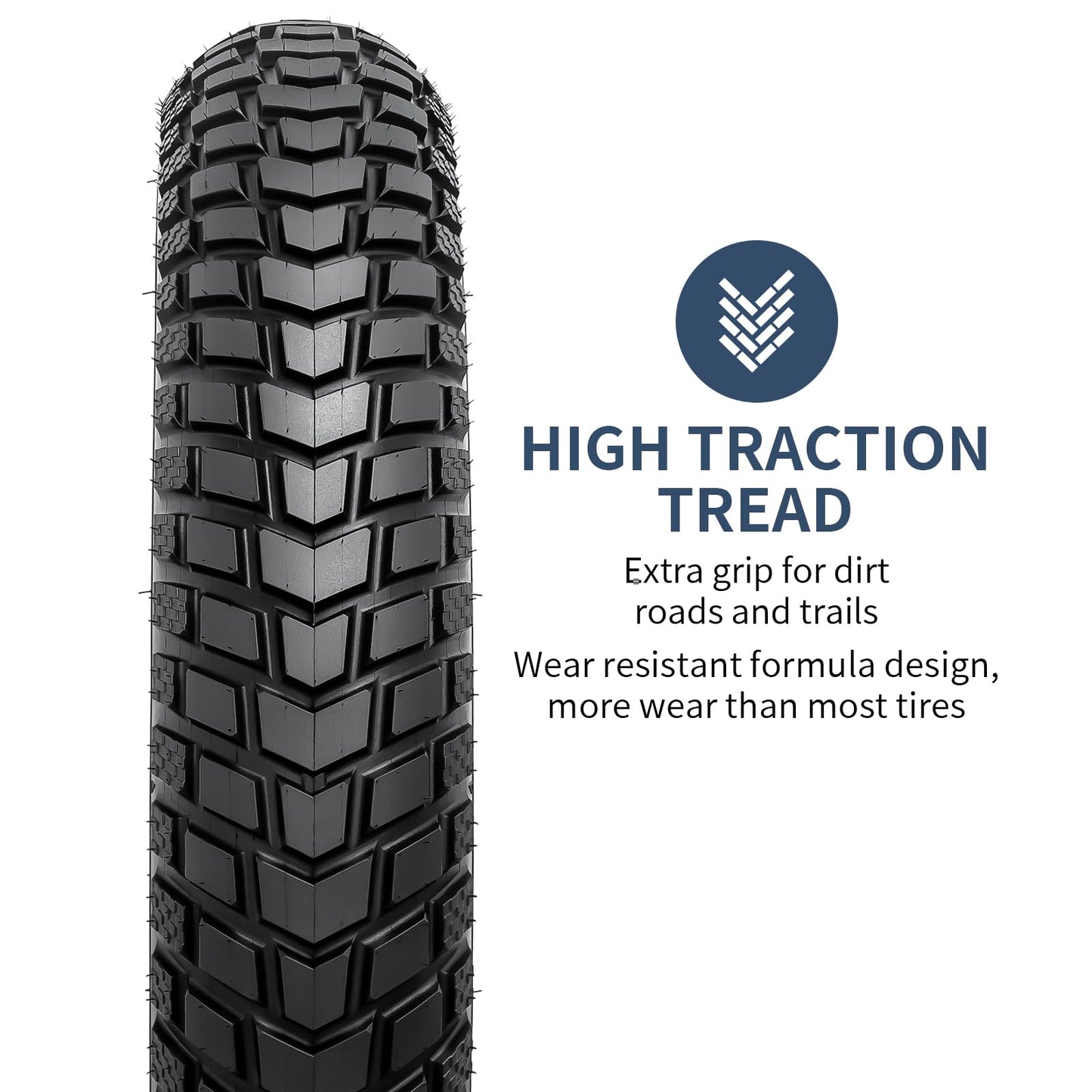 2-PCS 26" Heavy Duty Fat E-Bike Tires 26 x 4.0/98-559 Compatible with 26x4.0 26x4 E-Bike All-Terrain Directional Tread Bicycle Tires(Y-1140)