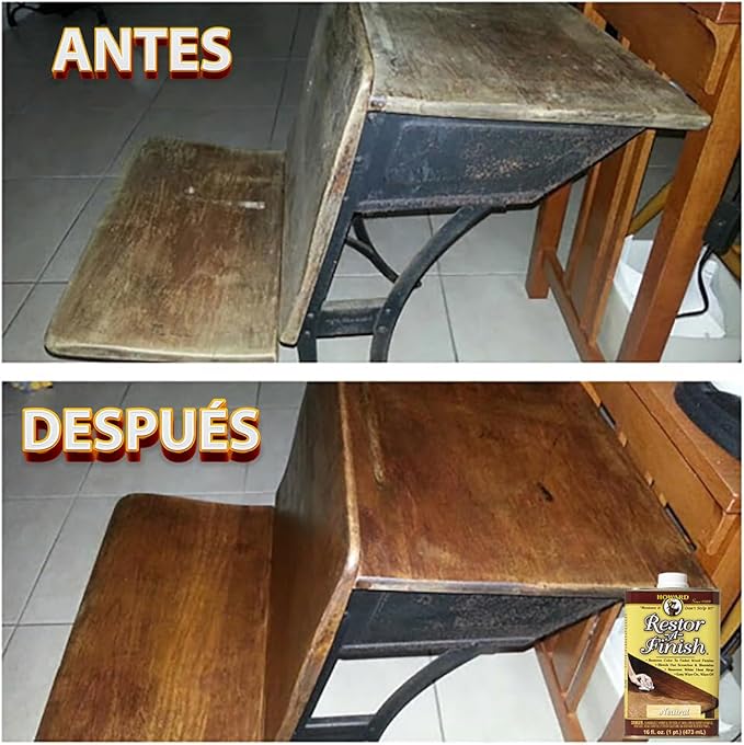 HOWARD - Restor-A-Finish: Restore Your Dark Oak Wood Finishes Repair Scratches, Eliminate Stains, White Heat or Water Rings and More. Safe on Furniture, Trim, and All Finished Wood. Size: 8 Fl oz