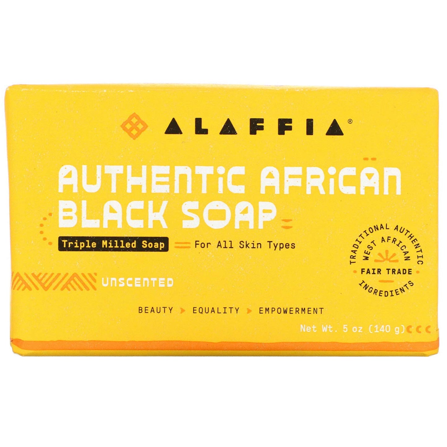 Alaffia Unscented Authentic African Black Soap, 5 Oz