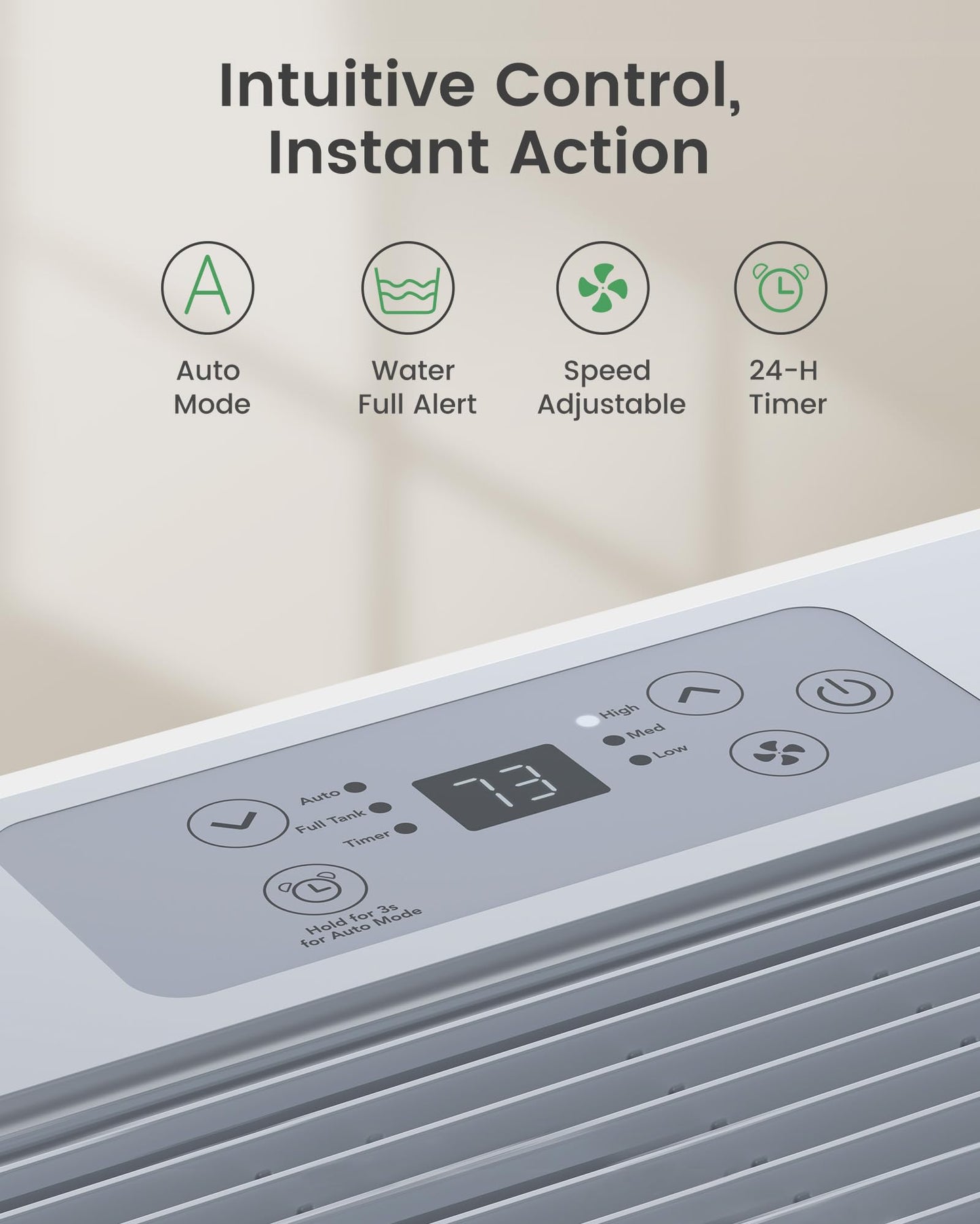 Waykar 5000 Sq.Ft Energy Star Dehumidifier for Basement & Home, 80 Pint/Day with Drain Hose & Tank, Ultra Quiet (40 dB), Smart Auto Comfort Mode