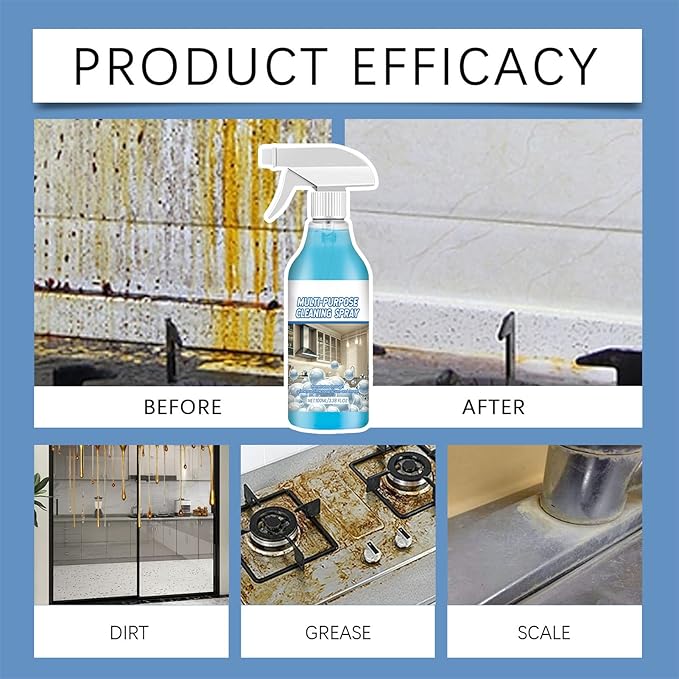 Grease Remover Kitchen, Multi-Purpose Cleaning Degreaser Spray, 100ml, Grime Cleaner, Appliance Stain Remover, Countertop Shine Spray, For Window Glass, Bathroom Toilet Furniture Office