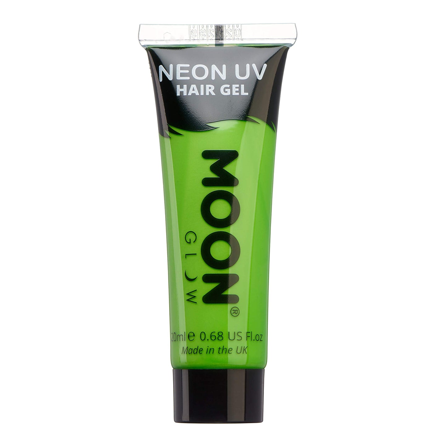 Moon Glow - Blacklight Neon UV Hair Gel - 0.67oz Intense Green - Temporary wash out hair color - Spike and Glow!