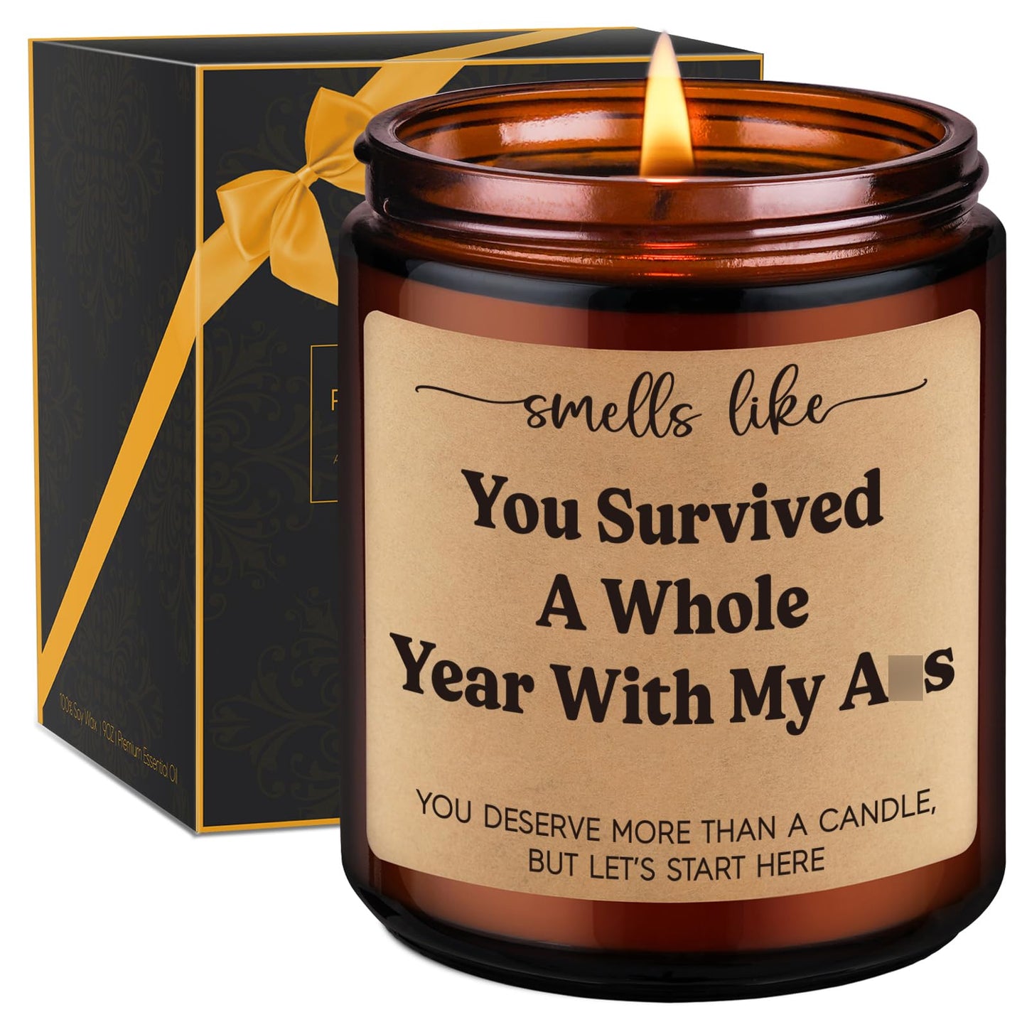 GSPY Scented Candle, 1st Anniversary Candle Gifts for Boyfriend, Girlfriend - 1 Year Paper Anniversary Happy Gifts for Couple, Him, Her - First, One Year Wedding Anniv. Presents for Husband, Wife