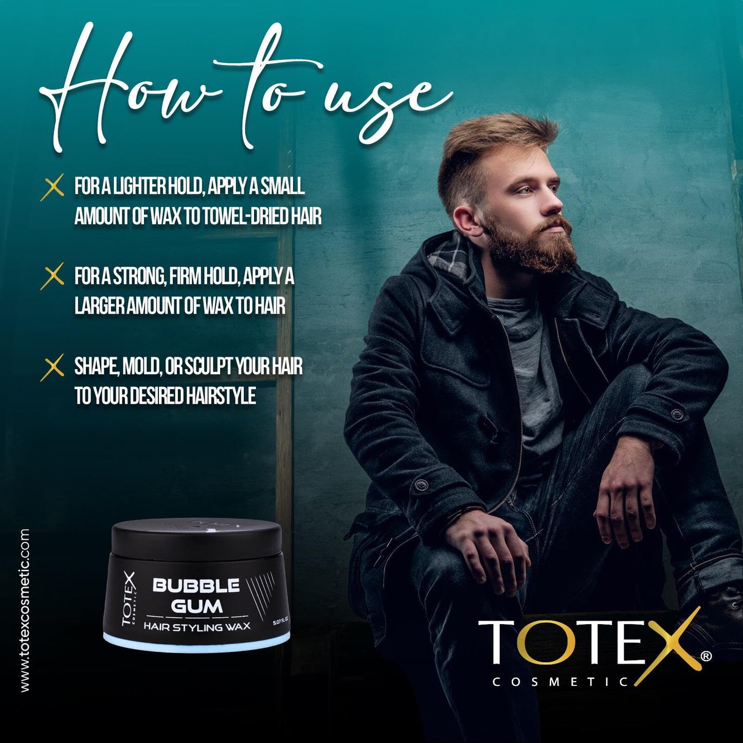 Totex Hair Styling Wax Bubblegum Regular Hold Paste Professional Barbers Men Care Bubble Gum Hair Wax 150 ml