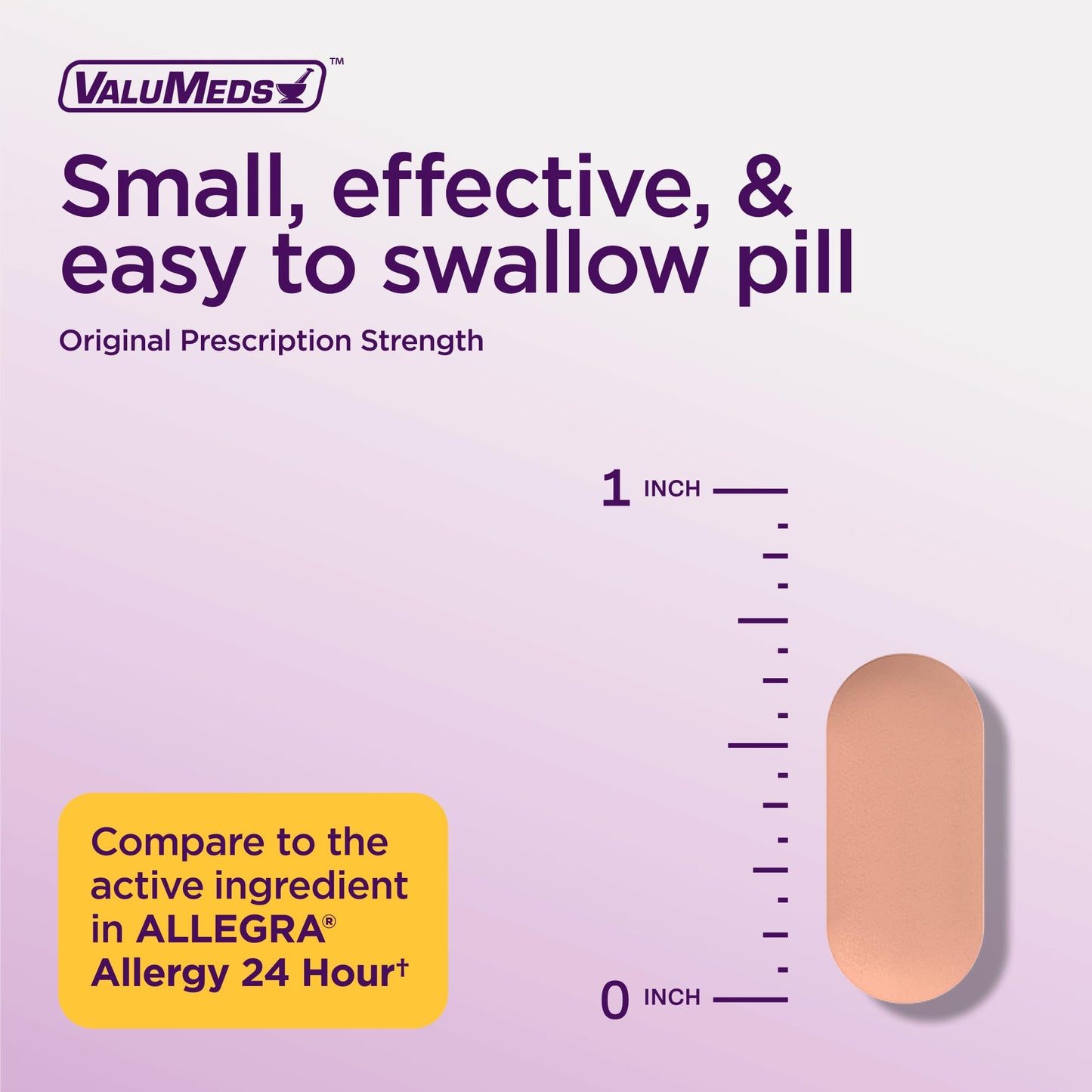 ValuMeds 24-Hour Allergy Relief Fexofenadine Hydrochloride 180mg | Non-Drowsy Antihistamine Generic Medicine for Allergies, Hay Fever, Itchy Eyes for Kids, Adults | Compare to Allegra (200-Count)