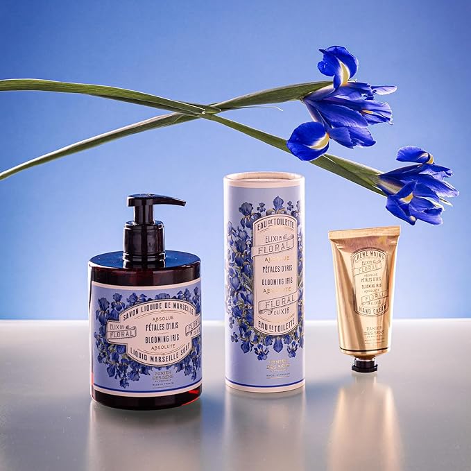 Panier des Sens Iris Hand Cream - Nourishing Shea Butter Hand Cream for Dry Cracked Hands 97% Natural Ingredients - Dermatologically Tested Hand Lotion for Woman Made in France, 2.5 fl oz