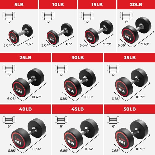Sunny Health & Fitness Premium Polyurethane Commercial Grade Round Dumbbells with Diamond Knurled Handle, Durable Strength Training Equipment for Home Gym, 10-Pound (Pair) - SF-DB02-10