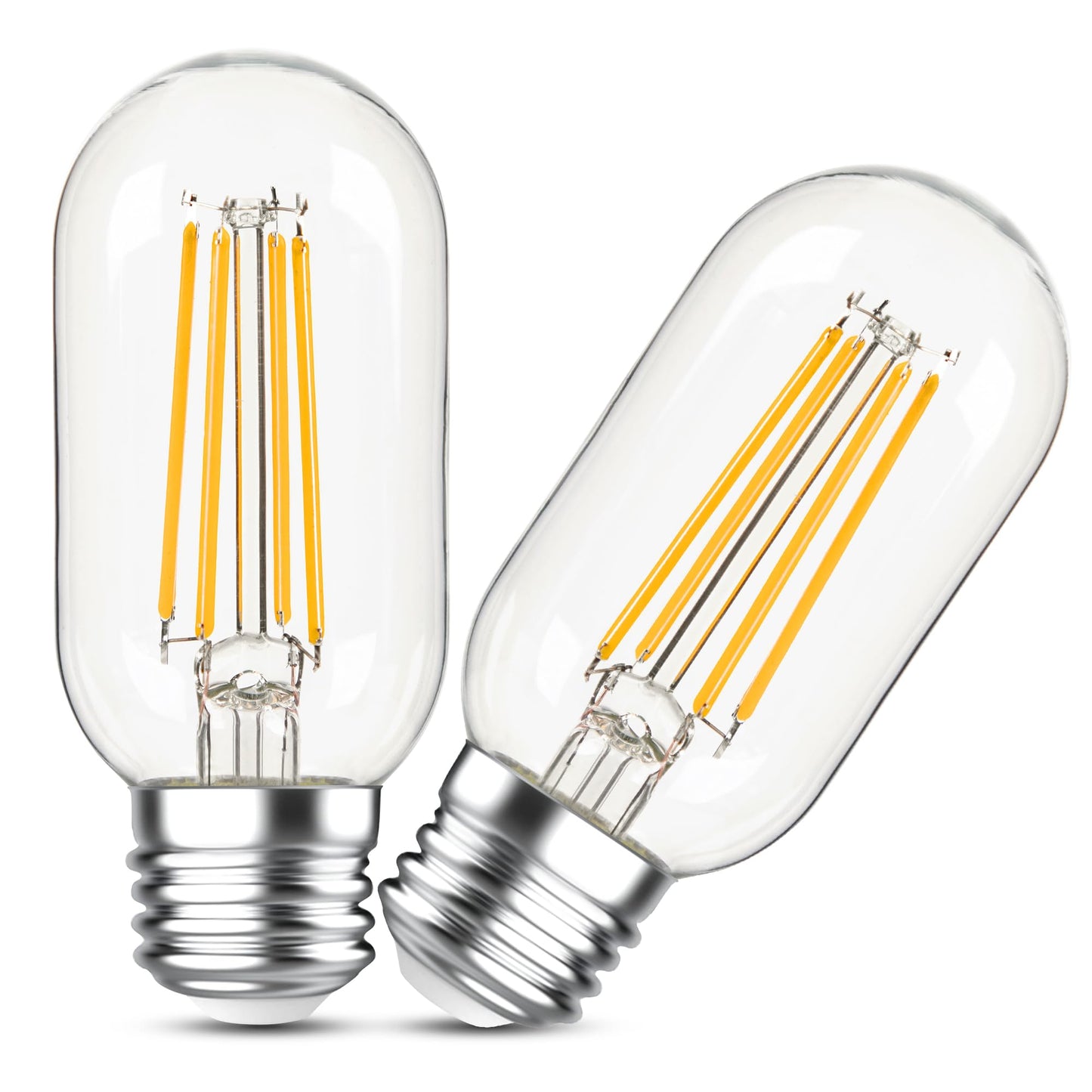 Grensk Dimmable E26 LED Edsion Bulbs 60Watt, 4.3 inches T45/T14 6W Tubular Light Bulbs, 900Lumen Vintage Light Bulbs,2700K Warm White for Ceiling Fan,Chandeliers,Rustic Pendant,Wall Scones(2pcs)