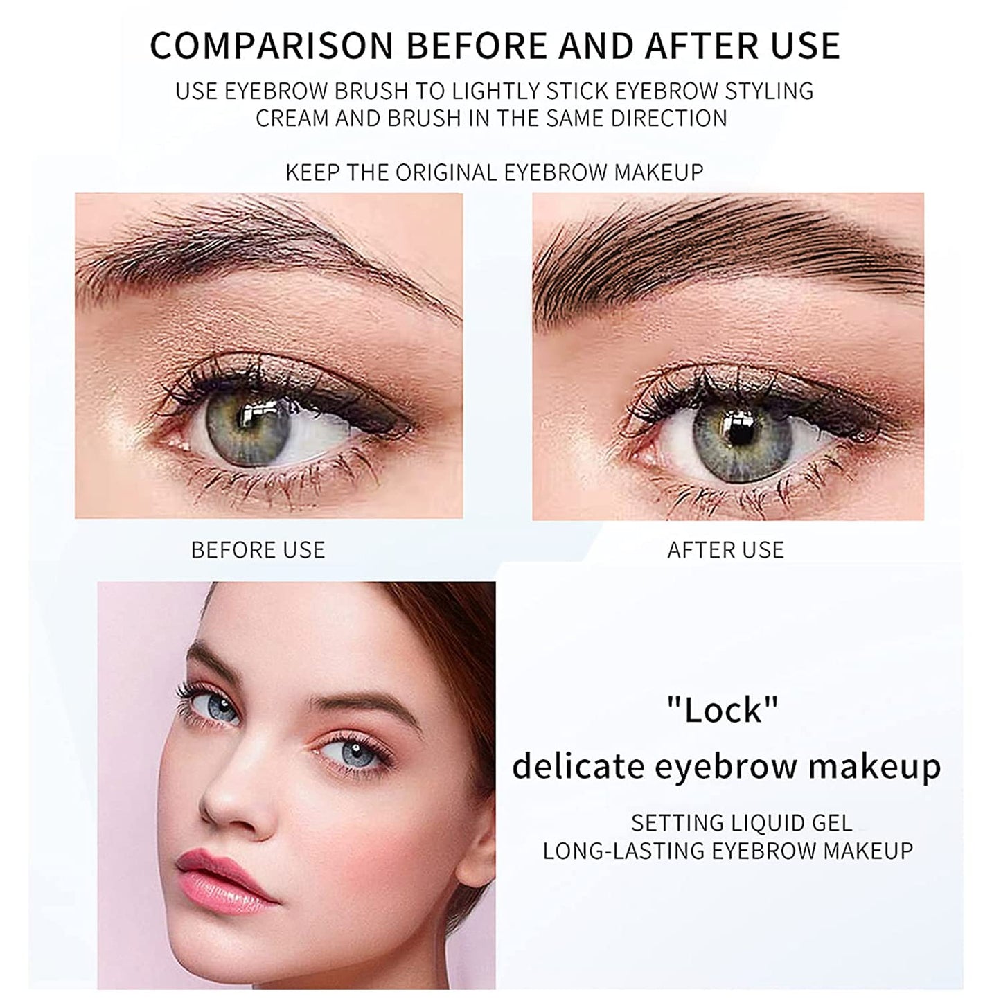 DAGEDA 2Pcs Dark Brown Brow Gel, Eyebrow Setting Gel, Waterproof and Sweat-Proof, Eyebrow Repair Liquid for Brows Styling 1.81oz