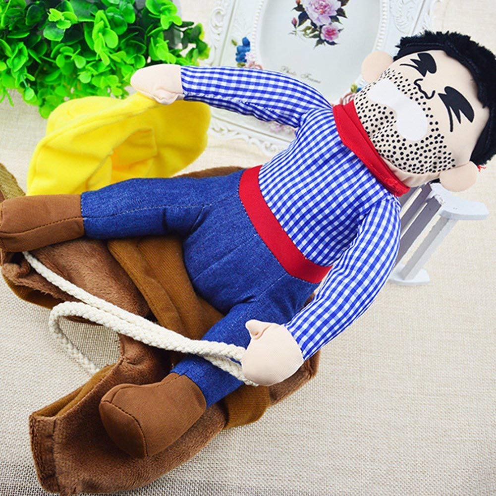 ISMARTEN Cowboy Rider Dog Costume for Dogs Outfit Knight Style with Hat Pet Costume for Halloween Day (Small)