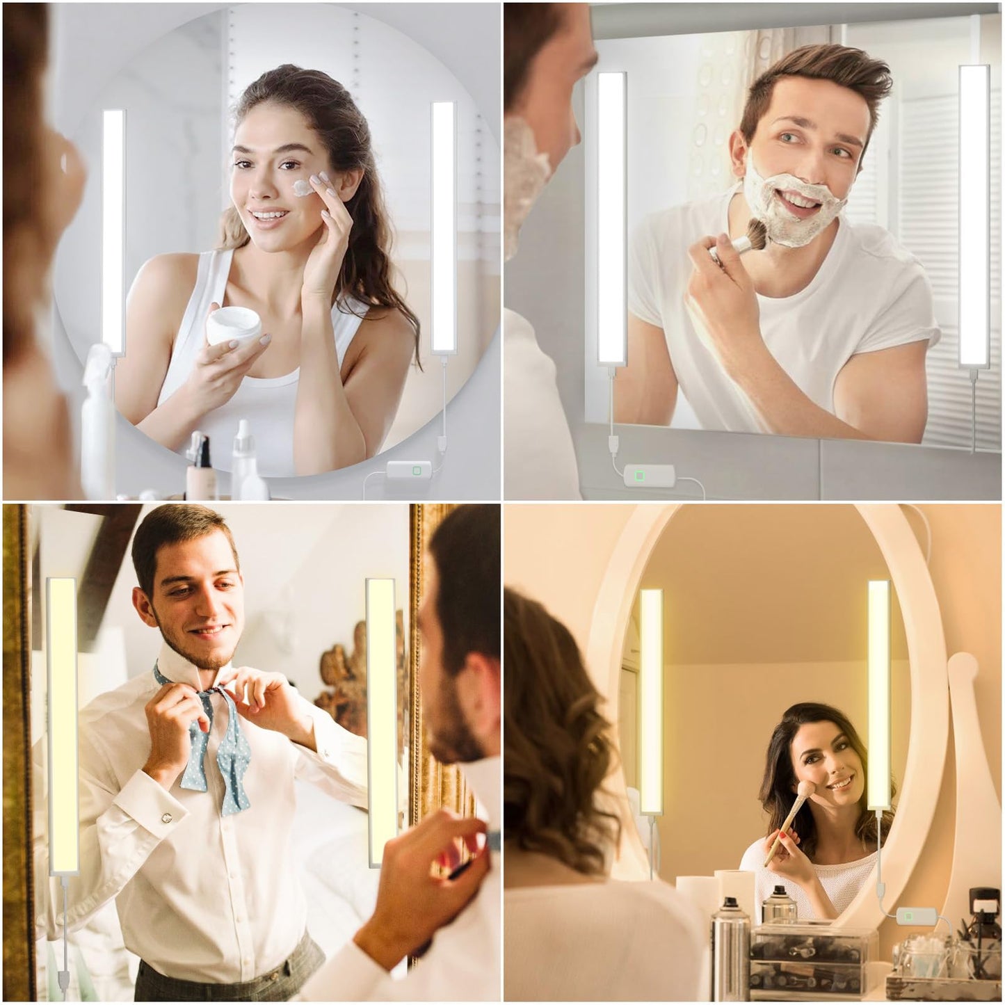 MY BEAUTY LIGHT LED Vanity Lights for Mirror, Bright Dimmable and Color Temperature Changeable LED Makeup Light, Durable Stick-on 5V USB Powered Mirror Lights
