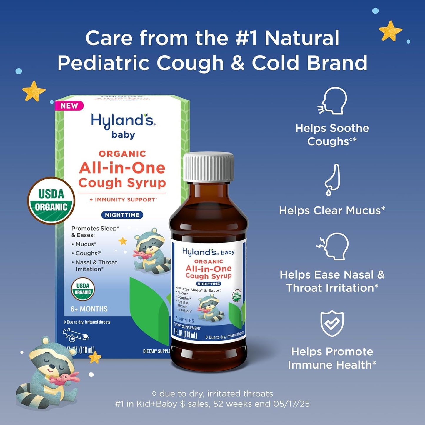Bundle of Hyland's Baby Organic All in One Cough Syrup Daytime + Baby Organic All in One Cough Syrup Nighttime