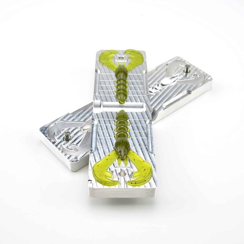 Soft Plastiс Mold Lure Making Injection Molds Fishing Lures Two Cavity Baby Rage Craw 3" (Aluminium)