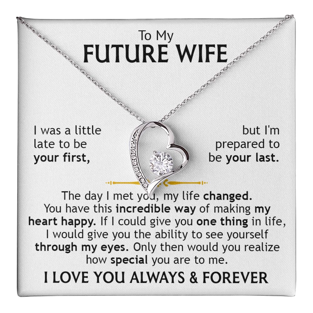 To My Future Wife Necklace From Husband, Soulmate Necklace For Women, Future Wife Jewelry, Birthday, Christmas, Valentine Gifts For Girlfriend Message Card #1