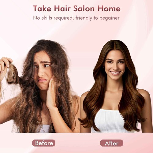 2-in-1 Blow Dryer Brush & Hair Straightener, Ionic & Ceramic Thermal Brush with Adjustable Heat & Cool Shot 110000 RPM Motor High-Speed Motor for Frizz-Free, Smoother & Voluminous Hair, Grey with Use