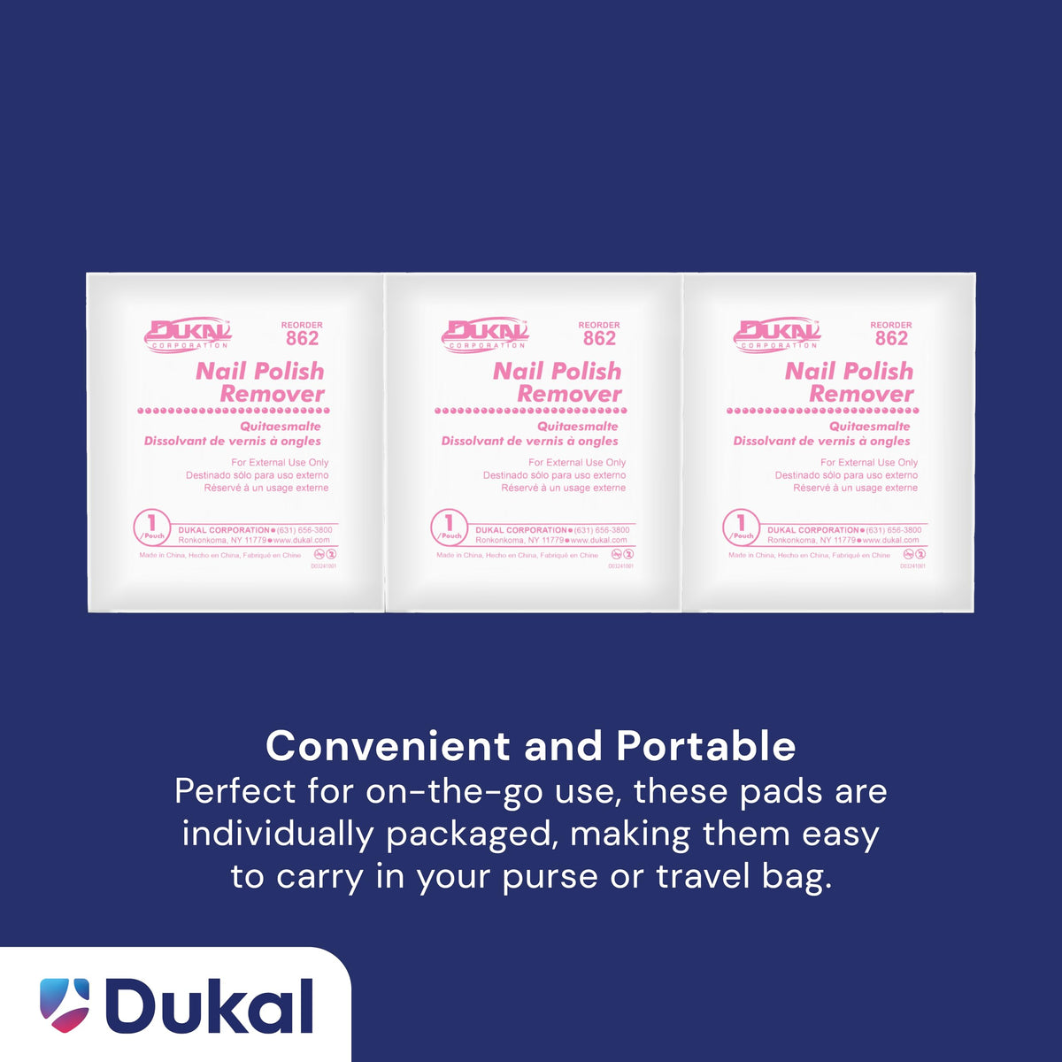 Dukal Nail Polish Remover Pads. Pack of 100 Acetone Free Remover Wipes. 2-ply Saturated Pads. Cleansing Pads. Nail Wipes. Nail G