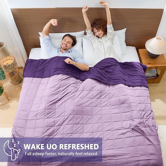 King Size Weighted Blanket for Adults (30 lbs, 80” x 87”, Purple) Cooling Heavy Blanket for Sleeping Perfect for 290-310 lbs, Breathable Blanket for Adults & Couple All Season, Machine Washable