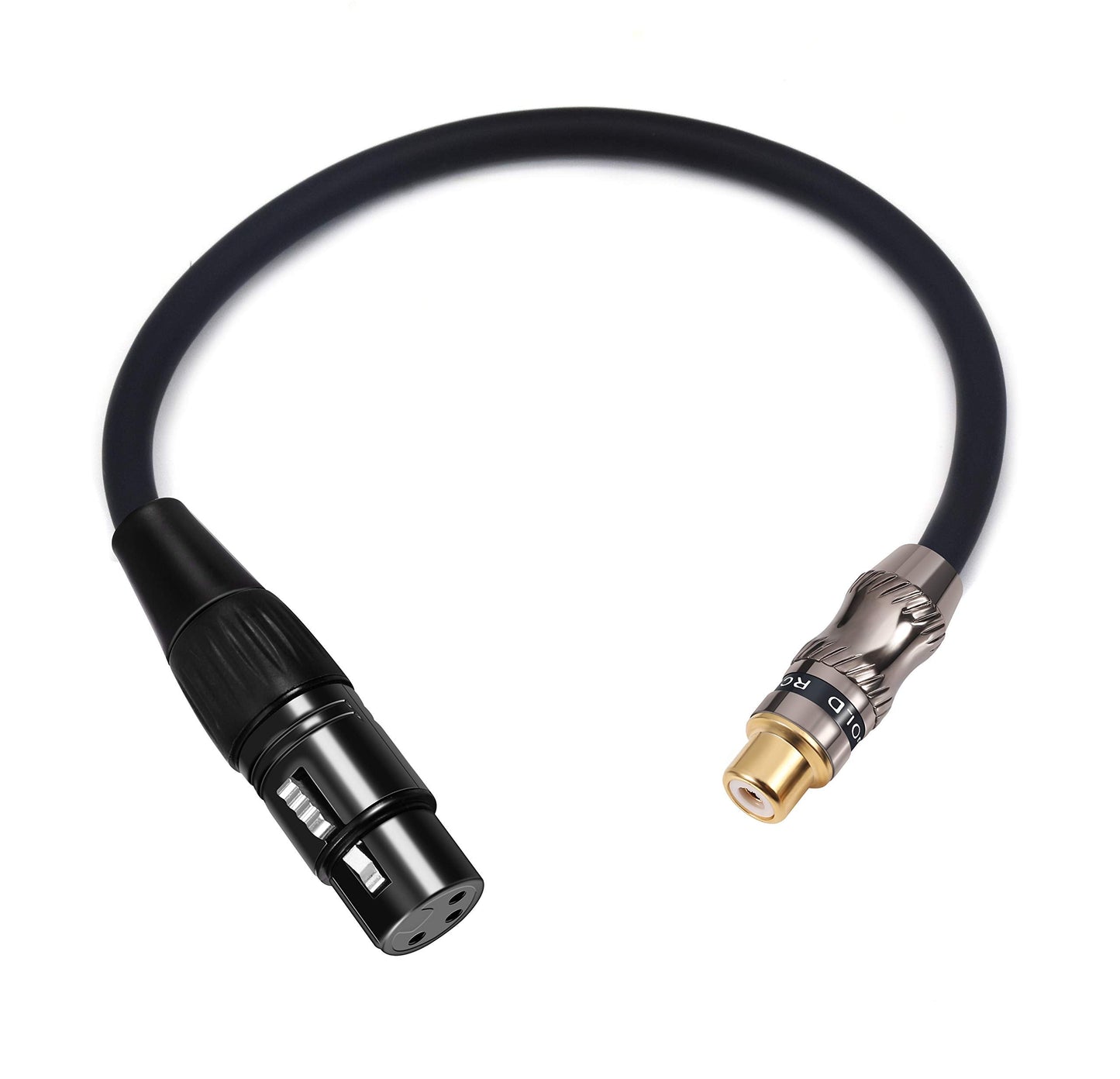 Devinal XLR to RCA Female Adapter, RCA to XLR Female Short Cable Converter, Gender Changer Audio Connector Coupler for Mixer Rec