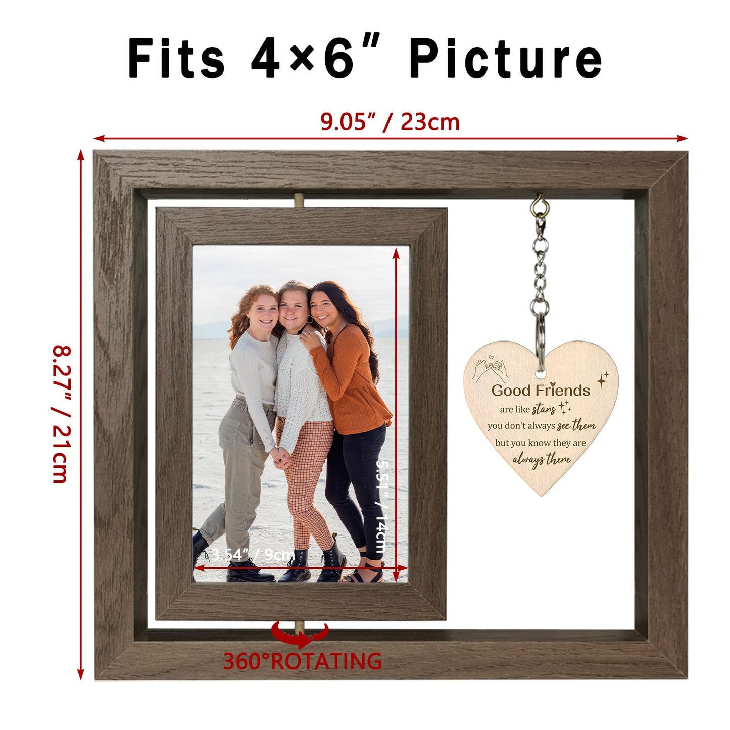 EYITUPC Good Friends Are Like Stars - You Don't Always See Them - But You Know They're Always There Best Friend Picture Frame Gifts for Women Besties BFF, Best Friend Birthday Going Away Gifts