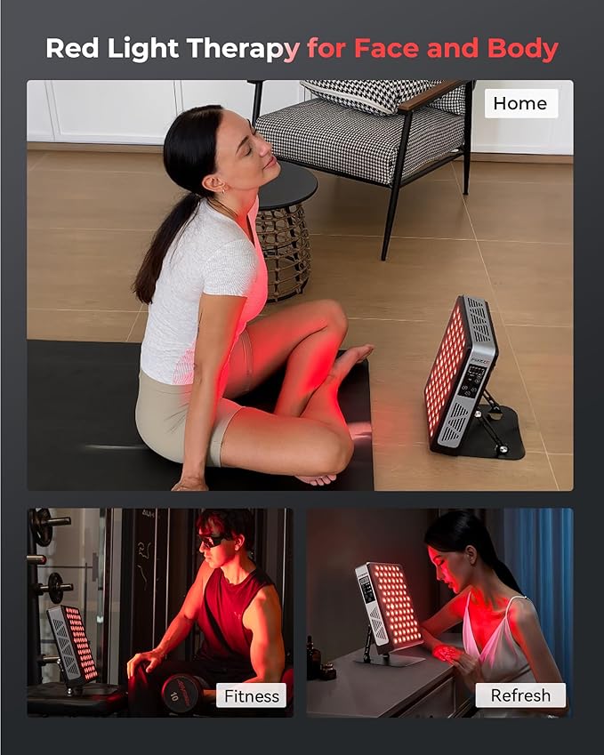2026 Advanced Red Light Therapy for Face and Body 78 Dual Chip LEDs 460nm-880nm Near Infrared Light Therapy Panel,Adjustable Brightness (20-100%),Time(5-30 min) Red Light Therapy for Home Office & Gym