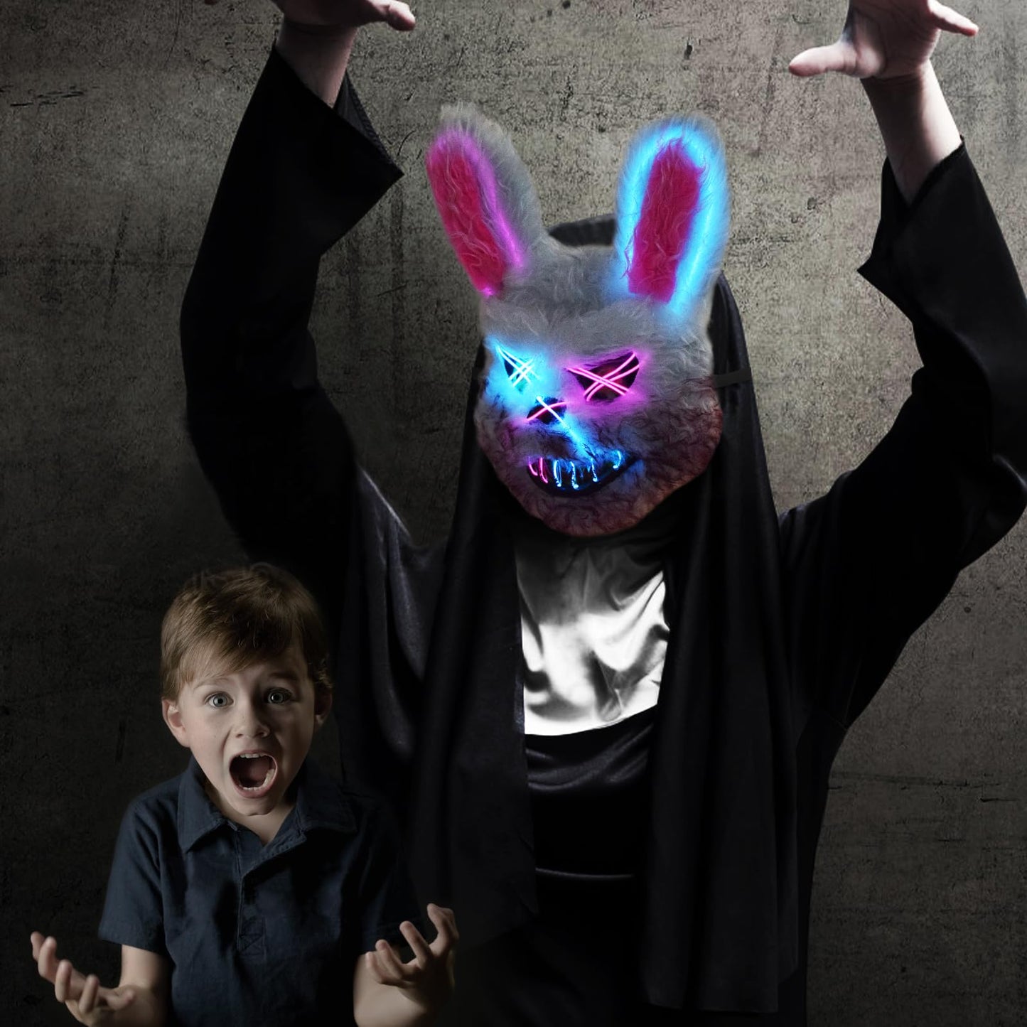 AndTree Halloween Face Mask, Bloody Bunny Rabbit Scary Mask, Halloween Costumes for Cosplay, Scary Costume Party