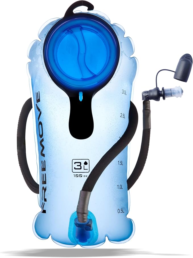 FREEMOVE Hydration Bladder 2L / 3L Water Bladder for Hiking Backpack >Blue or Green< Leak Proof Hydration Pack, Tasteless...